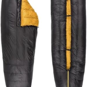 Featherstone Moondance 25 850 Fill Power Down Top Quilt Mummy Sleeping Bag Alternative for Ultralight Backpacking Camping and Thru-Hiking Color: Grey/Marigold Size: Long/Wide : Sports & Outdoors